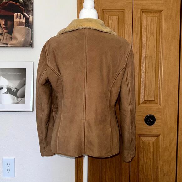 United Colors of Benetton Jacket Womens Medium Brown Sherpa Lined HAS FLAWS - Picture 3 of 12
